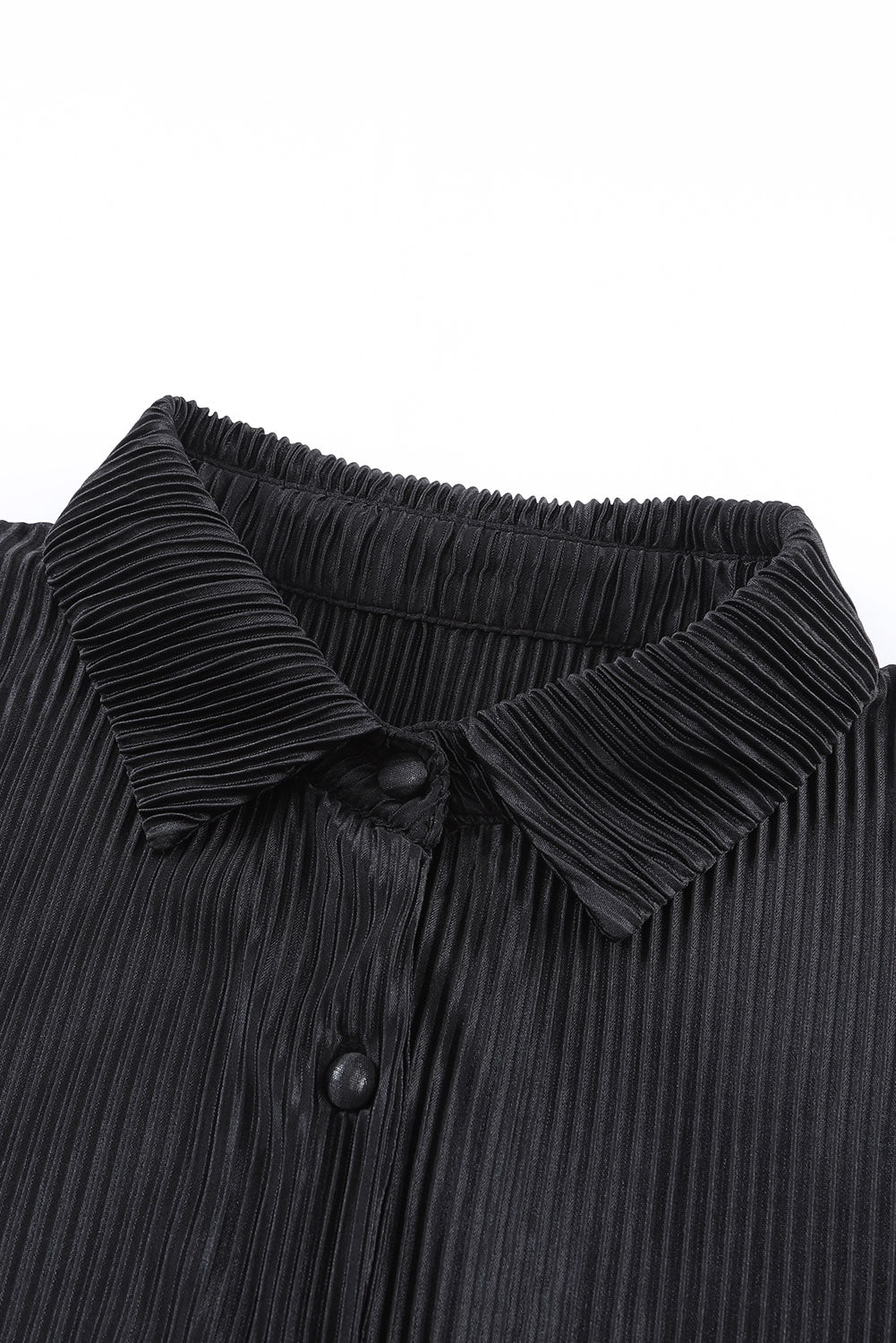 3/4 Sleeves Pleated Shirt and High Waist Shorts Lounge Set