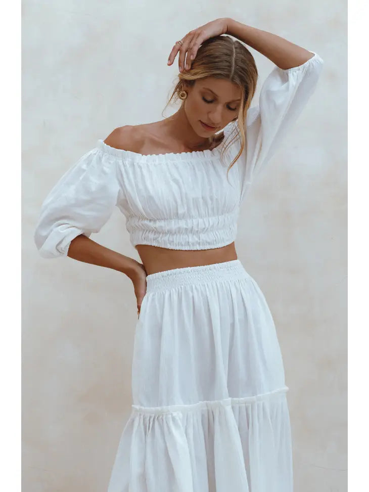 Annabelle Linen Cropped Top