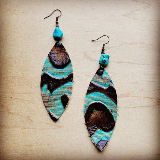 Oval Earrings in Turq Laredo w/ Turquoise Accent