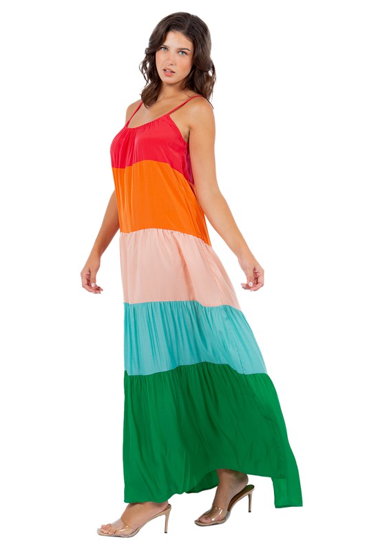 Color Block Summer Maxi Dress