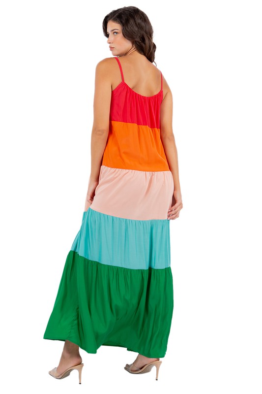 Color Block Summer Maxi Dress