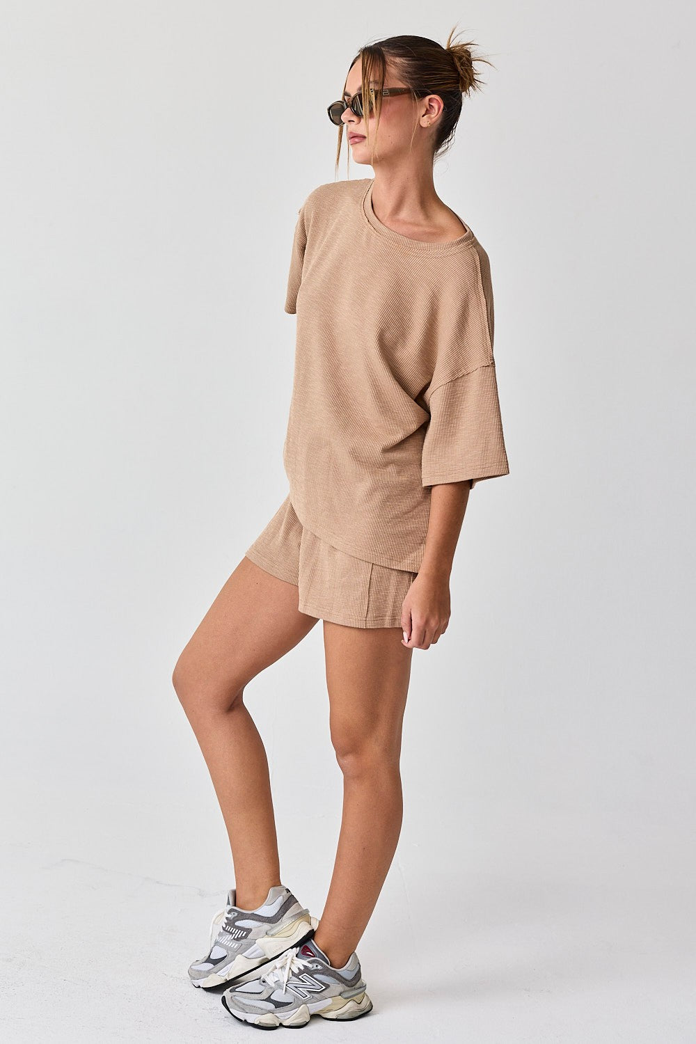 Amaya Textured Knit Top and Shorts Set