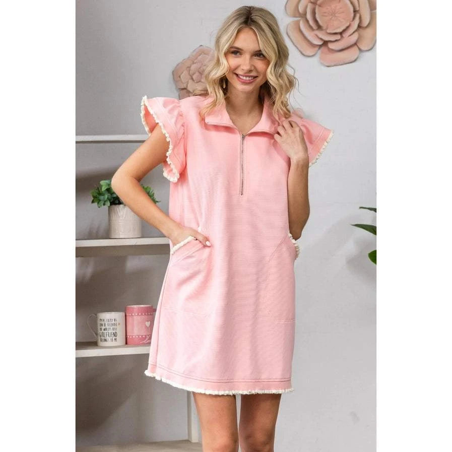 Tina Ruffle Sleeve Dress
