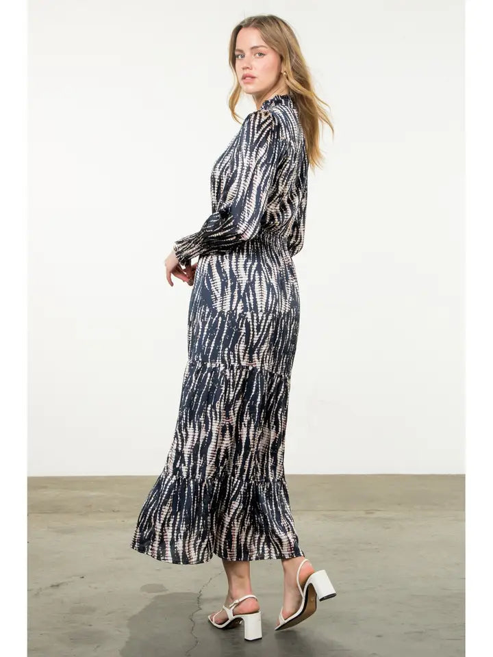 Heather Metallic Print Maxi Dress