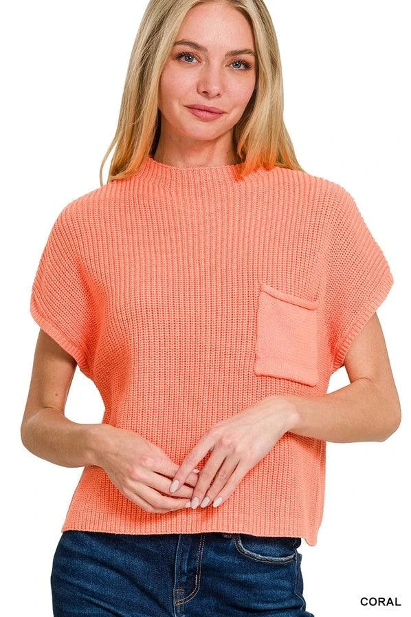 Becca Mock Neck Crop Sweater