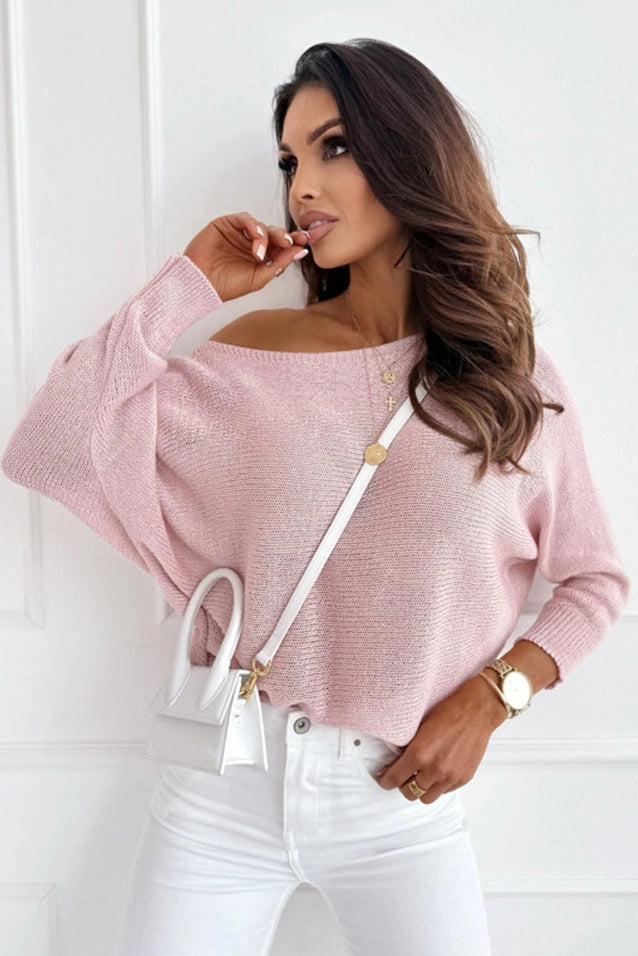 Dolman Sleeve Sweater W/ Bow Knot Back