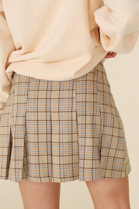 Ivy Plaid Pleated Mini Skirt