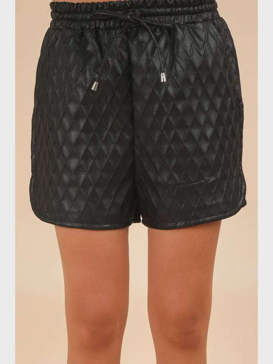 Quilted Leather Shorts
