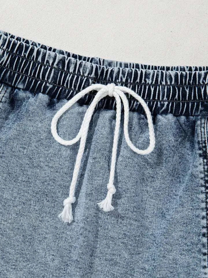 Dawn High-Waisted Denim Skort