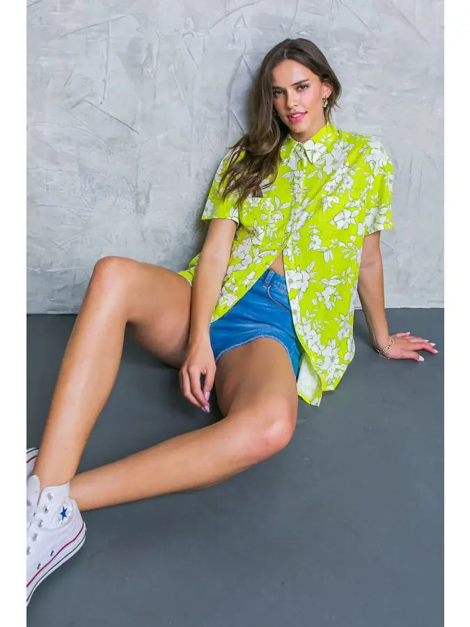 Hawaii Button Down Top