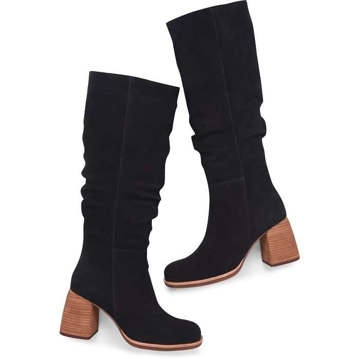 Stylish Abbott Boot in soft Italian suede with Leawood wrapped heel.