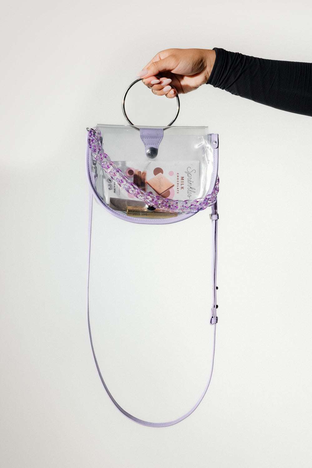 Clear Semi-Circle Crossbody