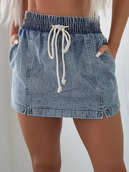Dawn High-Waisted Denim Skort