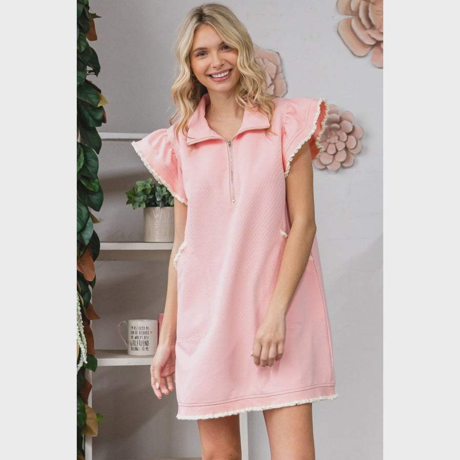 Tina Ruffle Sleeve Dress