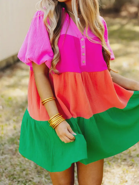 Fiesta Color Block Dress