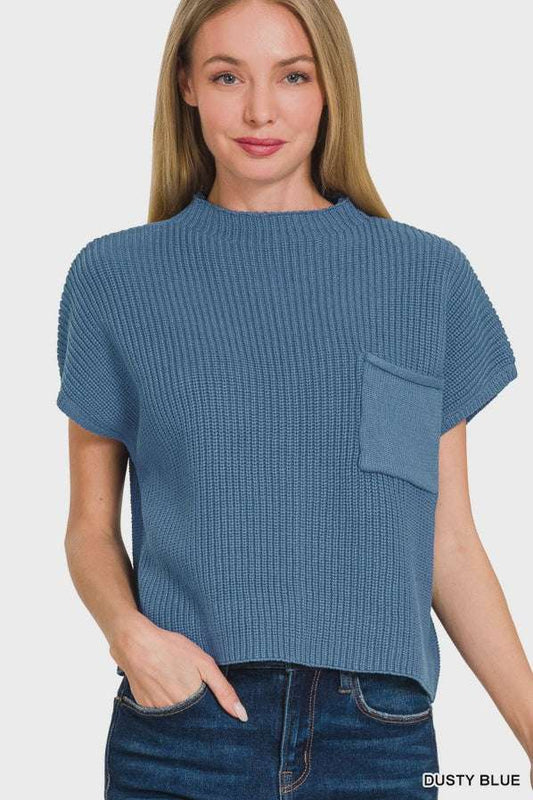 Becca Mock Neck Crop Sweater
