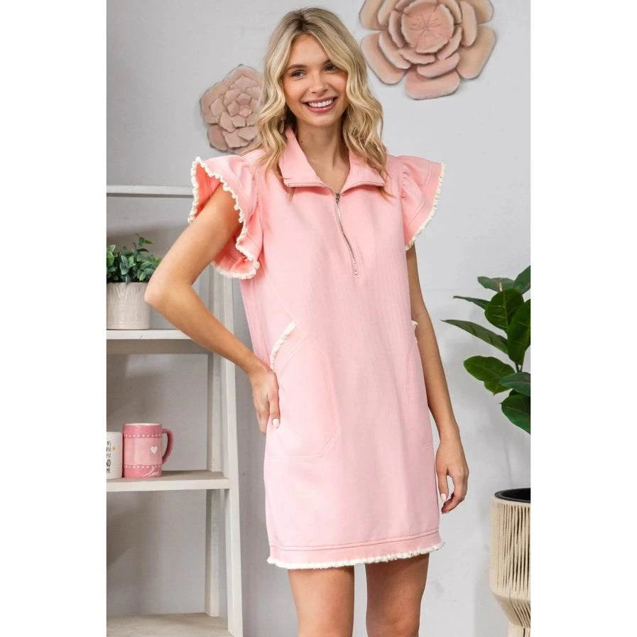 Tina Ruffle Sleeve Dress