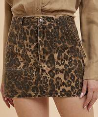 Leopard Cargo Mini Skirt