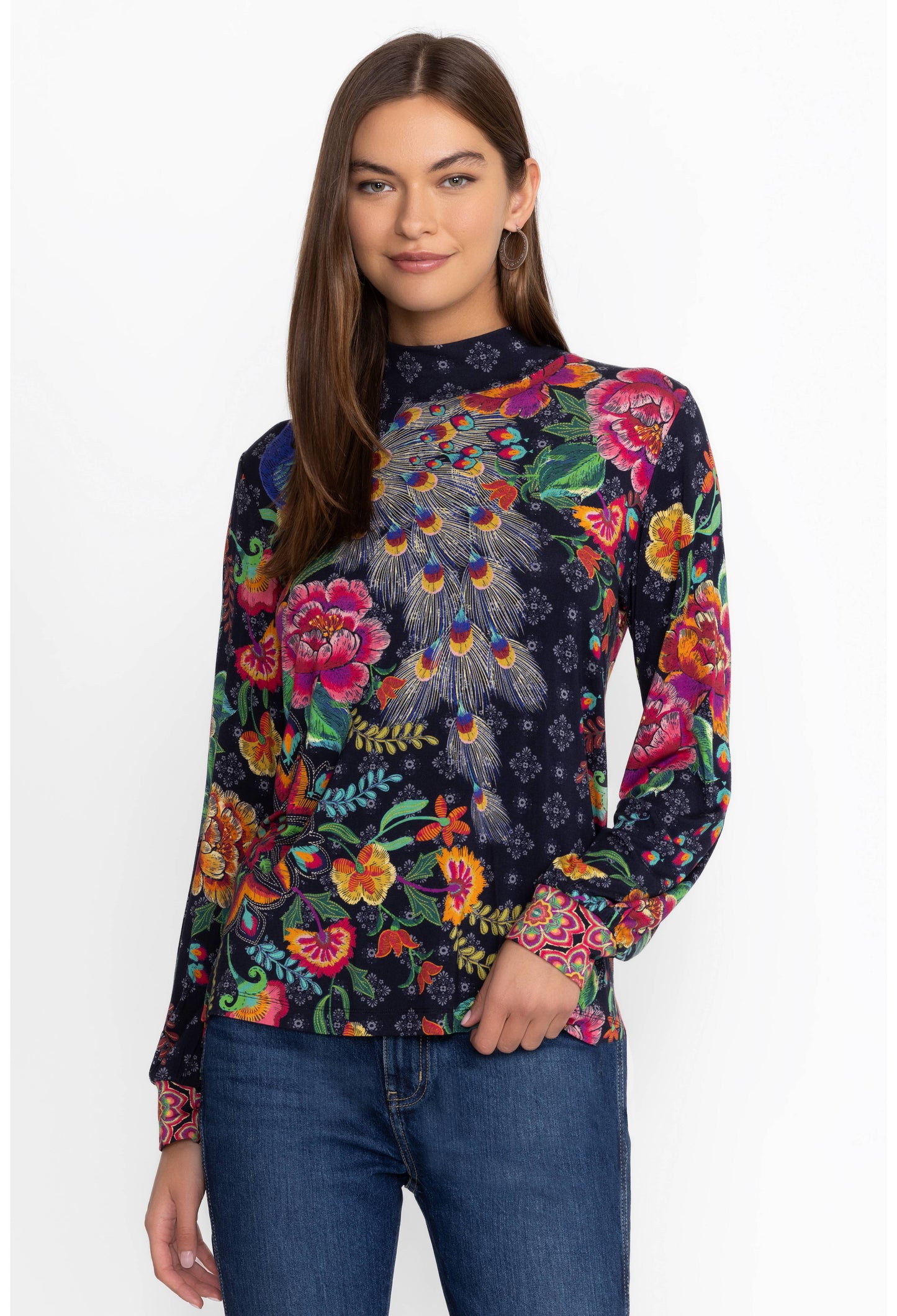 The Janie Favorite Puff Sleeve Mock Neck