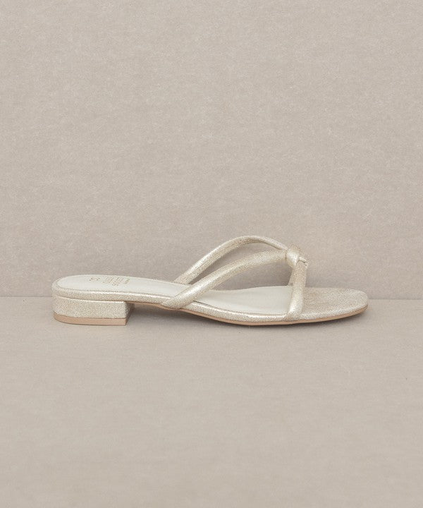 Ada Delicate Gold Knotted Flat Sandal