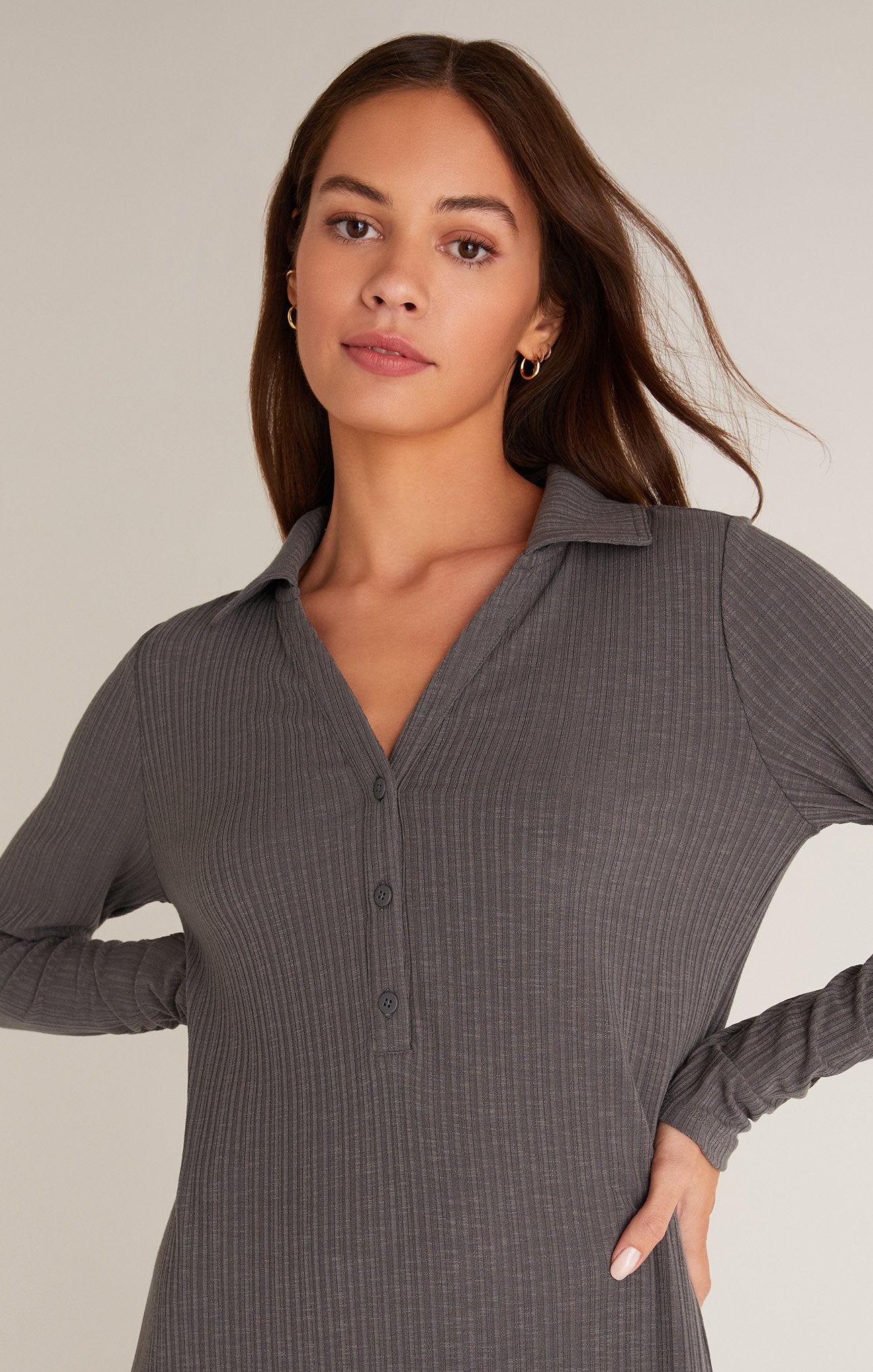 Willow Henley Rib Dress
