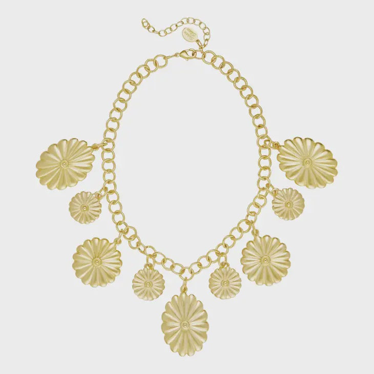 Gold Multi Concho On Chain Necklace